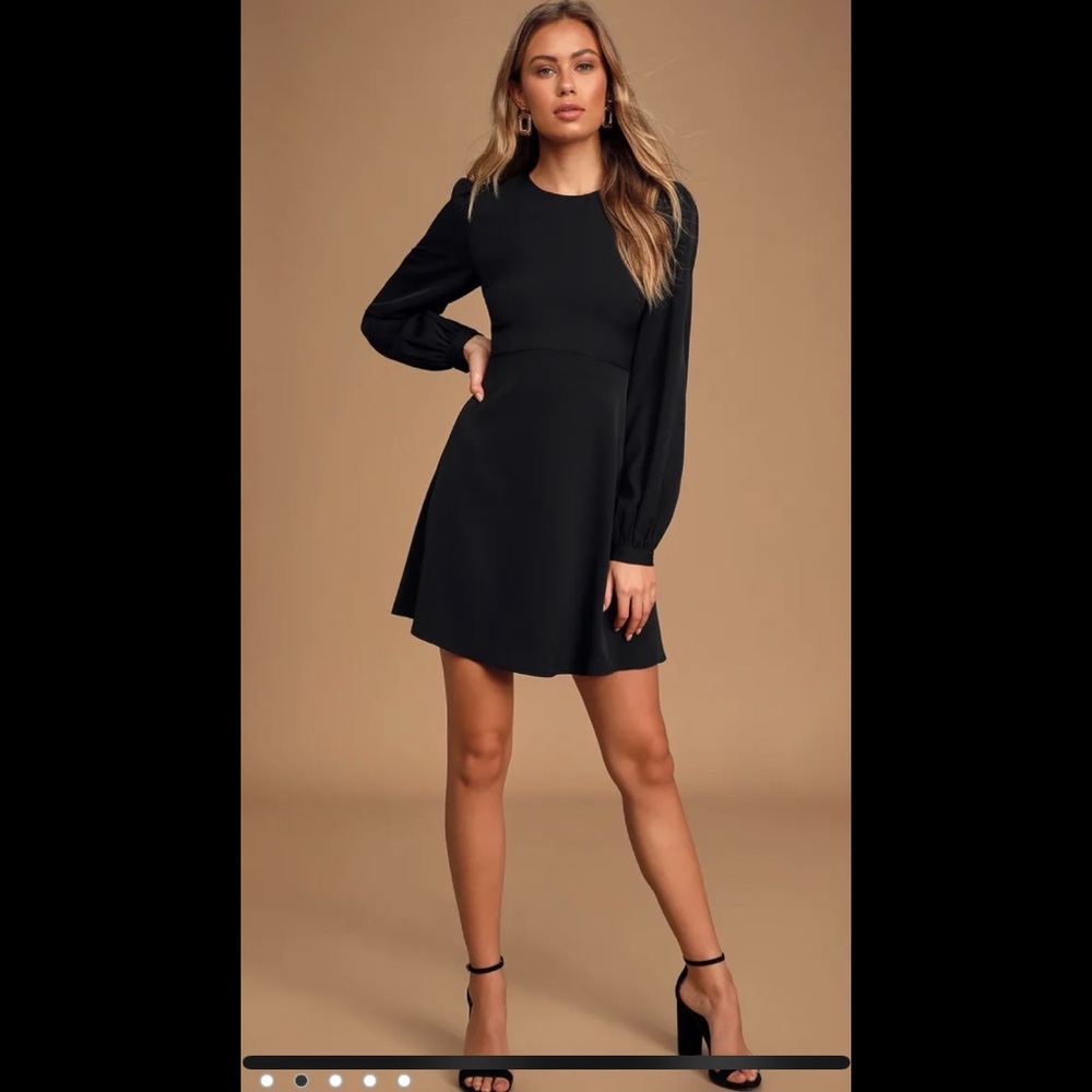 NWT LULU’s FOLLOW ME BLACK LONG SLEEVE DRESS SZ M